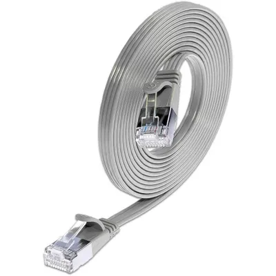Productafbeelding van SLIM Patchkabels, afgeschermd (U/FTP), 0,5 meter, Cat6a, afgeschermd (STP), RJ-45, RJ-45, grijs