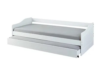 Produktbild von Inter Link Funktionsbett Leonie 23 90x200 ausziehbett Kiefer massiv weiss lackiert inkl. Lattenrost