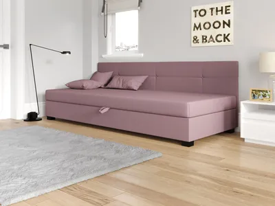 Obrázek produktu pro Jednolůžková čalouněná postel 90x195 LOCIKA BIZ 2 - růžová
