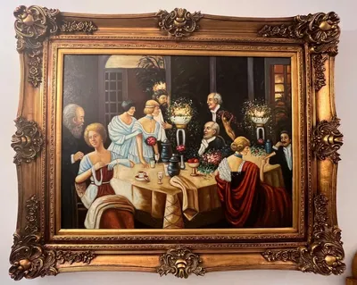 Produktbild von Casa Padrino Barock Ölgemälde Mehrfarbig / Gold - Handgemaltes Antik Stil Gemälde mit Prunk Rahmen - Wand Deko im Barockstil - Barock Deko Accessoires - Barock Interior - Barock Möbel