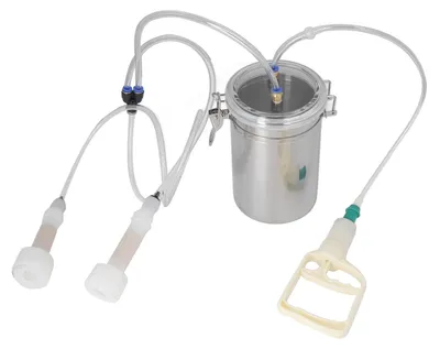 Melkmaschine 2L Edelstahl tragbar für Ziegen Kühe