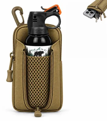 Taktische Hüfttasche 2-in-1 für Pfefferspray, Khaki