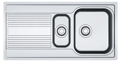 Produktbild von FRANKE 127.0371.769 Spüle RAPID RPX 251-100 mit Drehexcenter und Abtropfbecken aus Edelstahl / Edelstahlspüle / Auflagespüle