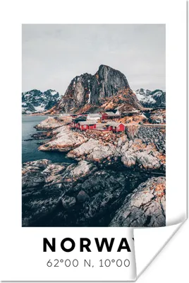 Produktbild von MuchoWow® Poster Norwegen - Bergen - Skandinavien 80x120 cm - Papierdruck