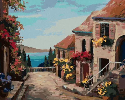 Produktbild von Zuty - Malen nach Zahlen - HÄUSER IN MEERESNÄHE, 40x50 cm, ohne Keilrahmen