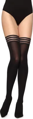 Image de Bas autofixants en microfibre Merry Style pour femmes MS216 (noir, XS-S)