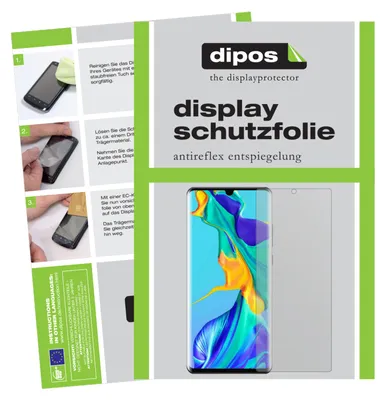 A collage of images showing instructions for applying a screen protector and a product shot of a smartphone with a screen protector.