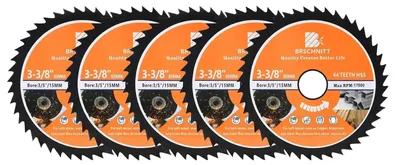Zdjęcie produktu dla Piła tarczowa HSS, 85 mm, 44 zęby, otwór 15 mm, zestaw 5 sztuk, do drewna, metalu i tworzyw sztucznych