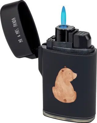 Produktbild von Mr. & Mrs. Panda sturmfeuerzeug Bär Schulterblick - Schwarz - Geschenk, Feuerzeug, Teddy, Weisheit, Bären, Selbstachtung, Feuerzeuge, Gasfeuerzeug, sturmfeuerzeuge