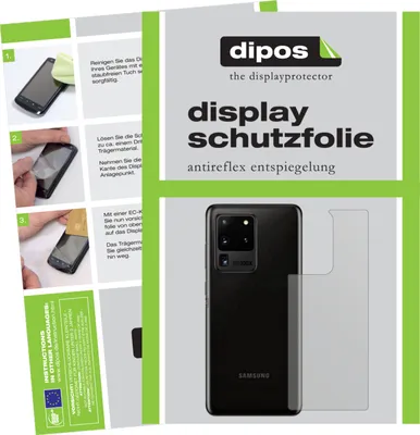 Produktbild von 2x Schutzfolie für Samsung Galaxy S20 Ultra Rückseite matt Displayschutzfolie Folie Display Schutz dipos