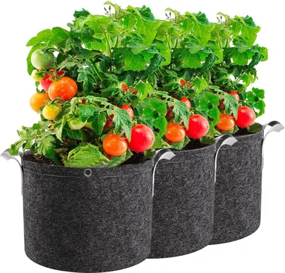 Produktbild von 3pcs Stofftopf 5 Gallone Kartoffel Pflanzsack Tomaten Kübel Kartoffelsack, Gartensack Stofftöpfe Pflanztopf Für Kartoffeln Tomaten Blumen, Schwarz