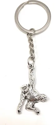 Obrázok produktu pre Onwomania Kľúčenka Hanging Monkey Climbing Chimpanzee Silver Metal Pendant Charm