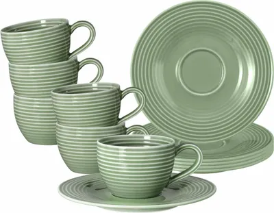 Produktbild von Seltmann Weiden Beat Salbeigrün Espressotasse + Untertasse 6er Set