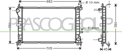 Produktbild von PRASCO FD420R003 Kühler Wasserkühler Motorkühler für FORD FOCUS (DAW, DBW) FOCUS Kombi (DNW) FOCUS Stufenheck (DFW) Focus Mk1 Kasten / Kombi (DNW)