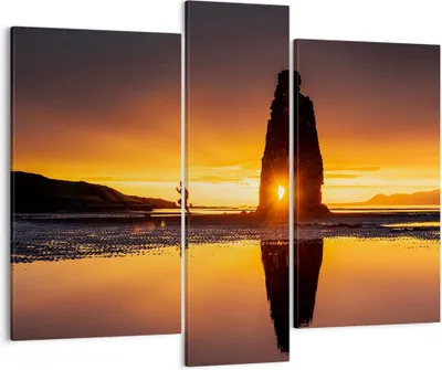 Produktbild von Bild auf Leinwand - Leinwandbild - Meer Felsen Wasser - 95x80cm - Wand Bild - Wanddeko - Wandbilder - Leinwanddruck - Bilder - Kunstdruck - Wanddekoration - Leinwand bilder - Wandkunst - CB95x80-3954