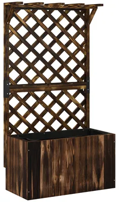 Obrázok produktu pre Vyvýšený záhradný box s oporou | Farba: Hnedá | Rozmery: 33 x 64 x 122 cm