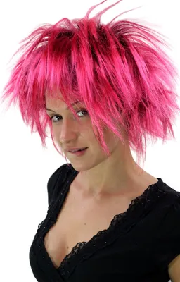 Produktbild von WIG ME UP Perücke Punk Glam Schwarz-Pink PW0078