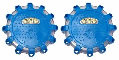 Image de Kit d'éclairage de secours multifonctionnel en 2 pièces avec lampe pivotante à LED et socle magnétique, pour voitures (bleu).