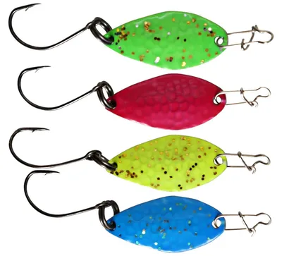 Produktbild von Paladin Trout Spoon Mini 1,3g Forellenblinker, Farbe:fluoblau-glitter/weiß-glitter