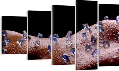 Produktbild von Bild auf Leinwand - Leinwandbild - Frau Körper Kristalle Wassertropfen - 100x60cm - Wand Bild - Wanddeko - Leinwanddruck - Bilder - Kunstdruck - Leinwand bilder - Wandkunst - EG100x60-0341