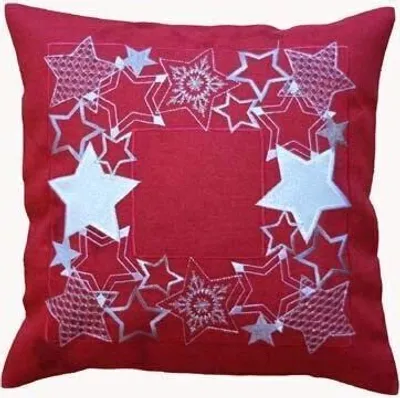 Produktbild von Kissenhülle Stickerei Stern 40 x 40 Kissenhülle - rot