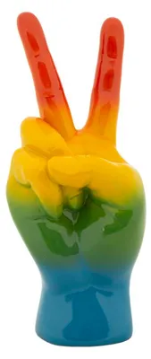Immagine prodotto di Mauro Ferretti, statuetta "Mano della vittoria" arcobaleno, 16x13x36,5 cm, multicolore