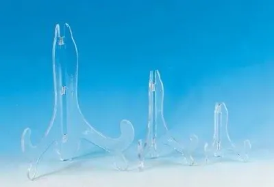 Produktbild von Tellerständer klappbar 18 cm transparent – 12er Vorteilset