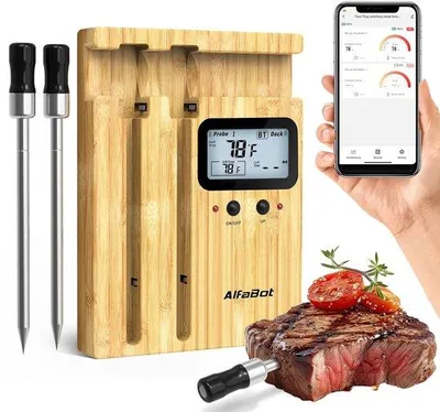 Produktbild von Drahtloser Fleischthermometer Bluetooth 2 Sonden 150m Reichweite
