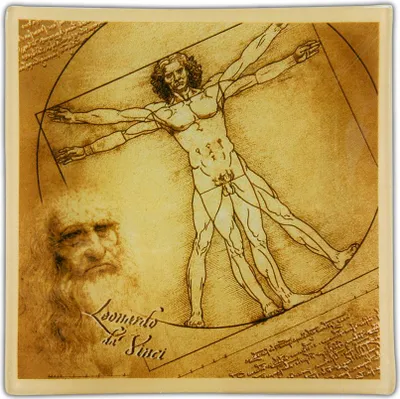 Immagine prodotto di Piatto decorativo - L. da Vinci, Uomo vitruviano (CARMANI)