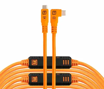 Productafbeelding van Tether Tools TetherPro USB-C Optima 10G, rechterkabel, oranje, 9,4 meter