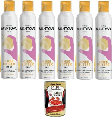 Produktbild von 6x Fratelli Mantova Ghee Butter Spray 200 ml+ Italian Gourmet polpa 400g