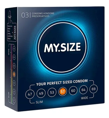 Produktbild von MY.SIZE Kondome Größe 4, 57 mm, Probiergröße (3 Stück) | Premium extra dünn | gefühlsecht hauchzart | dünne 0,07 mm Wandstärke