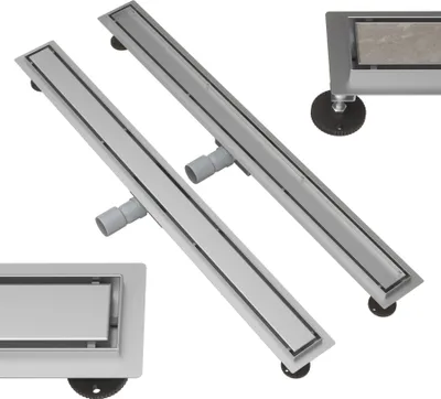 Zdjęcie produktu dla Odpływ prosty pod płytki 100 cm stal 2W1 Syfon brodzikowy Brodzik Entero
