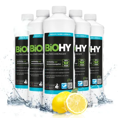 Produktbild von BiOHY Allzweckreiniger, Allesreiniger, Universalreiniger, -Konzentrat – 6er Pack (6 x 1 Liter Flasche)