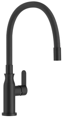 Küchenarmatur Schwarz, flexibel, 360° drehbar, matt, Edelstahl