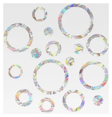 Produktbild von 32 Stück Suncatcher Aufkleber, Prisma Fensteraufkleber, Groß Anti-Kollisions-Aufkleber für Fensterdekoration, Selbstklebend für Glasscheiben