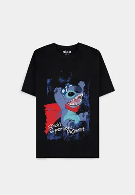 Produktbild von Lilo & Stitch T-Shirt - Stitch Superheld Moment (Schwarz) XXL