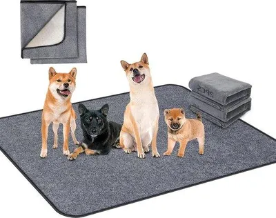 Immagine prodotto di Biancheria igienica per cani - 2 tappetini impermeabili - Tappetini antiscivolo per l'addestramento dei cuccioli - Tappetino impermeabile per cani 90 x 150 cm