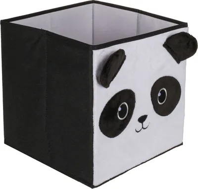 Produktbild von Aufbewahrungsbox Faltbox 27x27x28cm Panda Stoffkorb Polypropylen schwarz / weiß