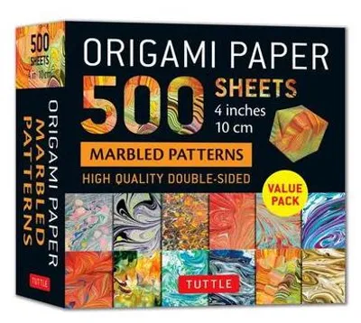 Immagine prodotto di Carta per origami 500 fogli Modelli marmorizzati 4 (10 CM)