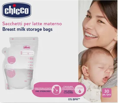 Produktbild von Chicco Muttermilch-Aufbewahrungsbeutel, 30 Stück.