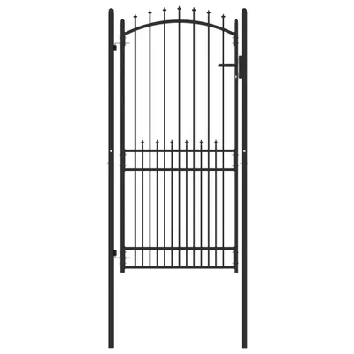 Zdjęcie produktu dla vidaXL Brama ogrodzeniowa z kolcami stalowymi 100x200 cm czarna
