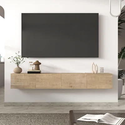 Produktbild von Brandloop Schwebendes TV-Möbel 180 cm – Wandmöbel in Eichenoptik