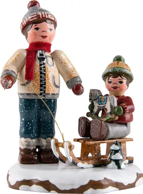 Zdjęcie produktu dla Hubrig Volkskunst "Winterkinder - Beste Freunde 8cm