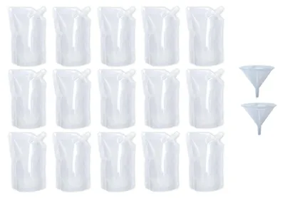 15 wiederverwendbare Getränkebeutel 250 ml klar