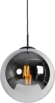 Produktbild von Smarte Hängelampe Schwarz mit Rauchglas 30 cm inkl Wifi ST64 Pallon
