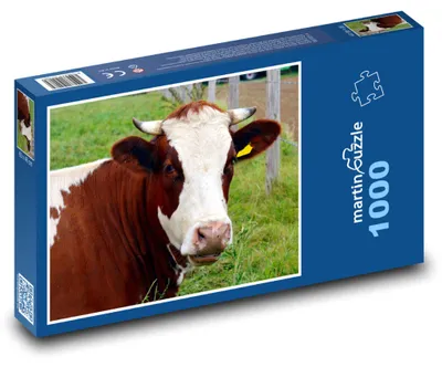 Produktbild von Puzzle 1000 Kuh auf dem Bauernhof - martinpuzzle