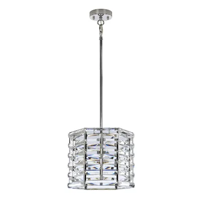 Zdjęcie produktu dla Żyrandol Shoal polerowany nikiel 1xE27x60W kryształ wym:137,9x30,6x30,6cm IP20 Elstead