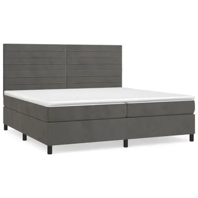 Produktbild von vidaXL Boxspringbett mit Matratze Dunkelgrau 200x200 cm Samt