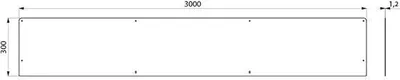 Obrázek produktu pro Zadní panel Delabie D.3000 V.300 nerezová ocel 1.4301 satinovaná